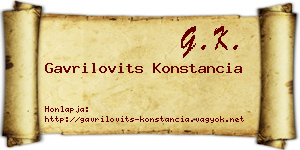 Gavrilovits Konstancia névjegykártya